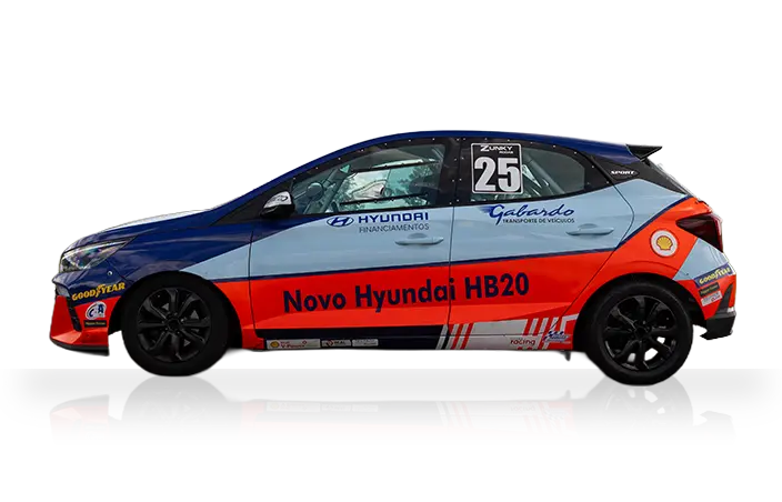 Lateral do carro de corrida da Copa Shell HB20 2023