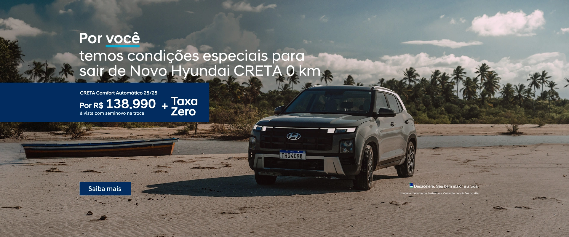 Novo CRETA Comfort AT 25/25 - Por 138.990 + Taxa Zero
