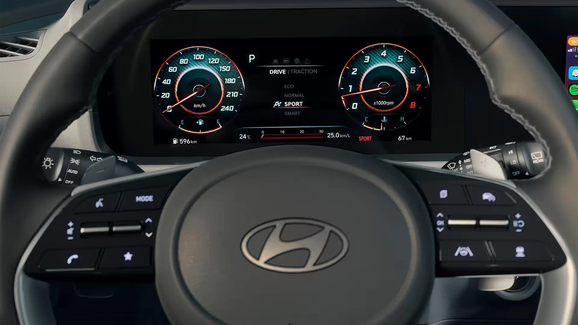 Volante com comandos interativos do Novo Hyundai CRETA N Line.