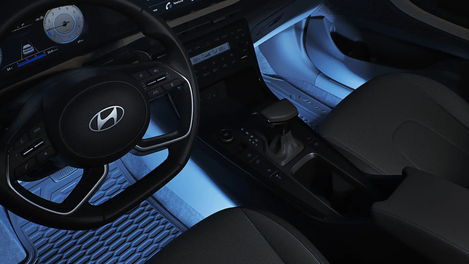 Iluminação do assoalho  Novo Hyundai CRETA.