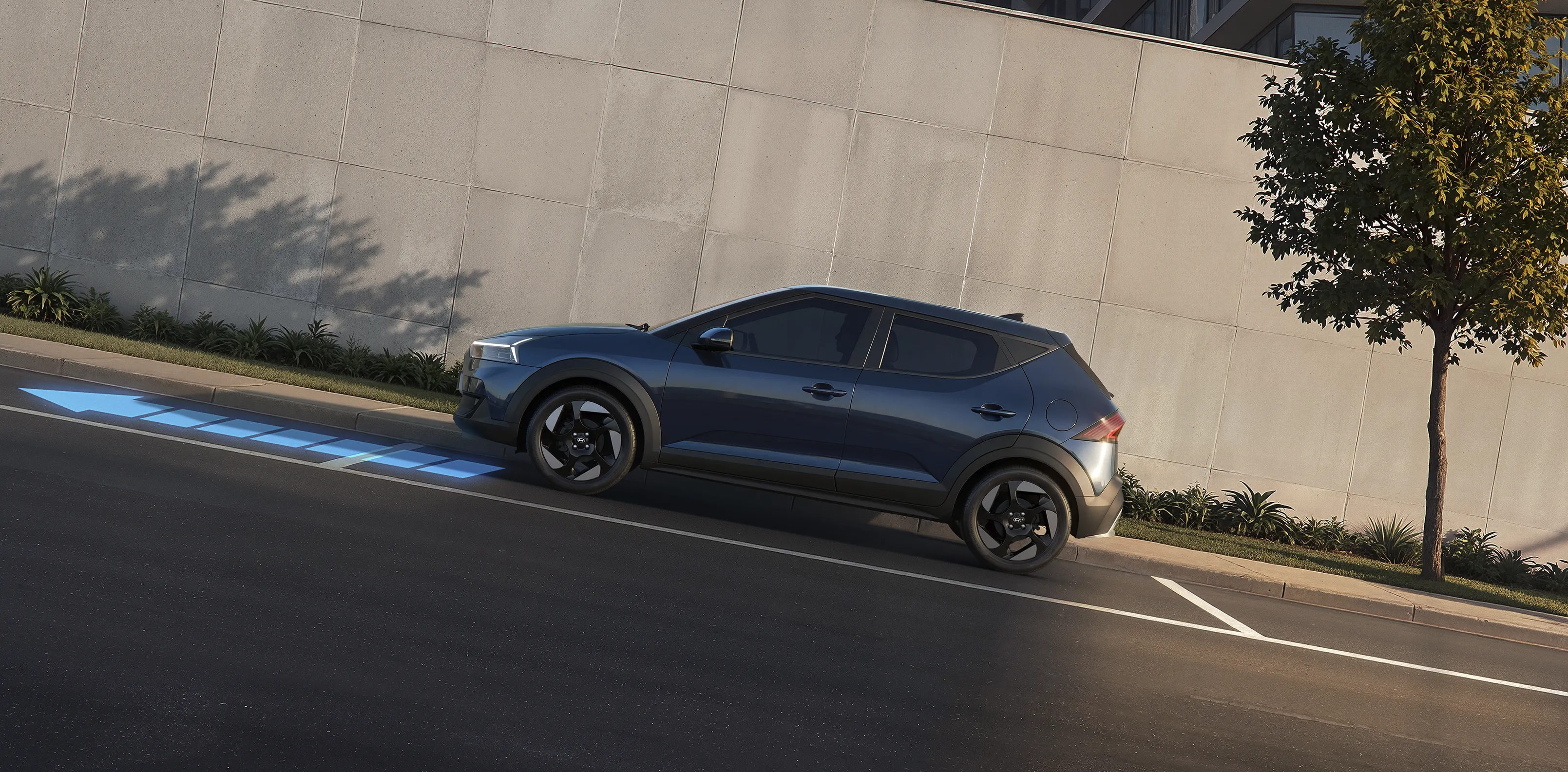 Assistente de Partida em Rampa (HAC) acionado em uma subida no Novo Hyundai i20.