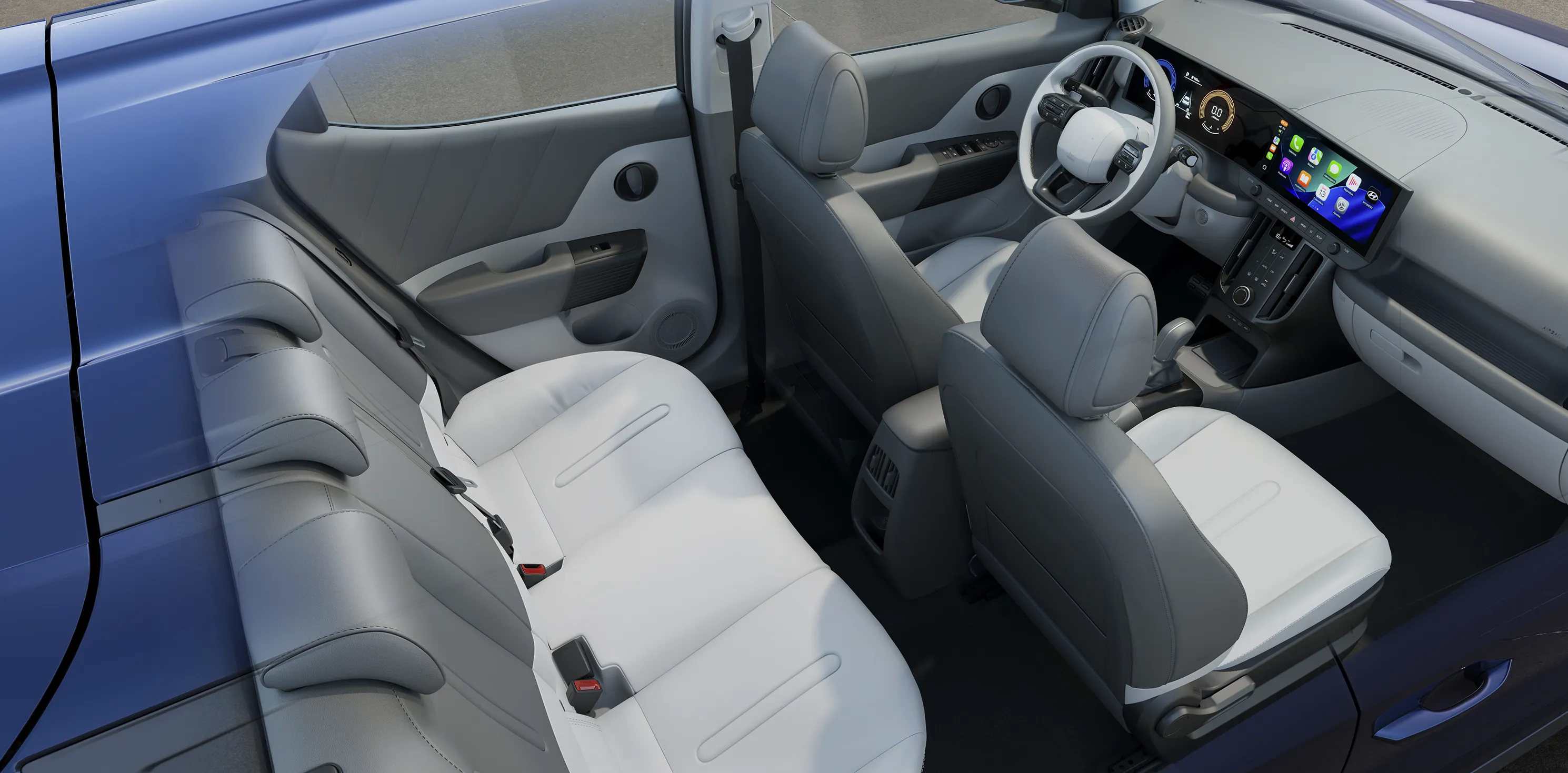 Visão geral superior do interior do Novo Hyundai i20.