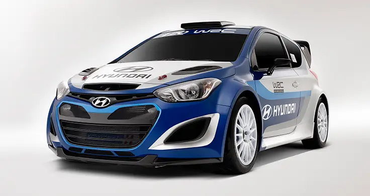 Modelo Hyundai i20 Rally na cor azul feito pela divisão N Line.