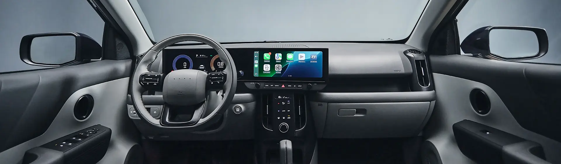 Interior do carro urbano mais aguardado do ano com recursos que aprimoram a experiência de dirigir o Novo Hyundai i20